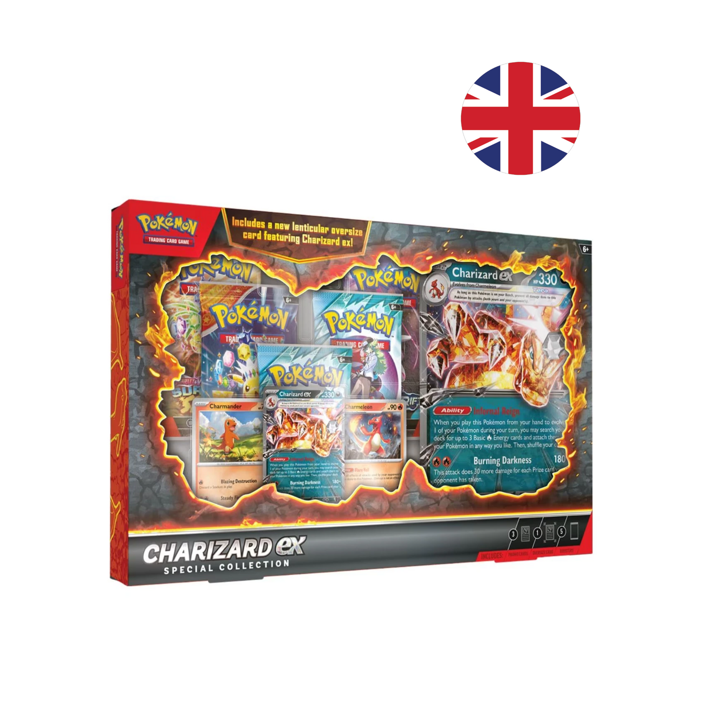 Pokémon Charizard ex Spezial Kollektion Englisch Pokémon Karten Box