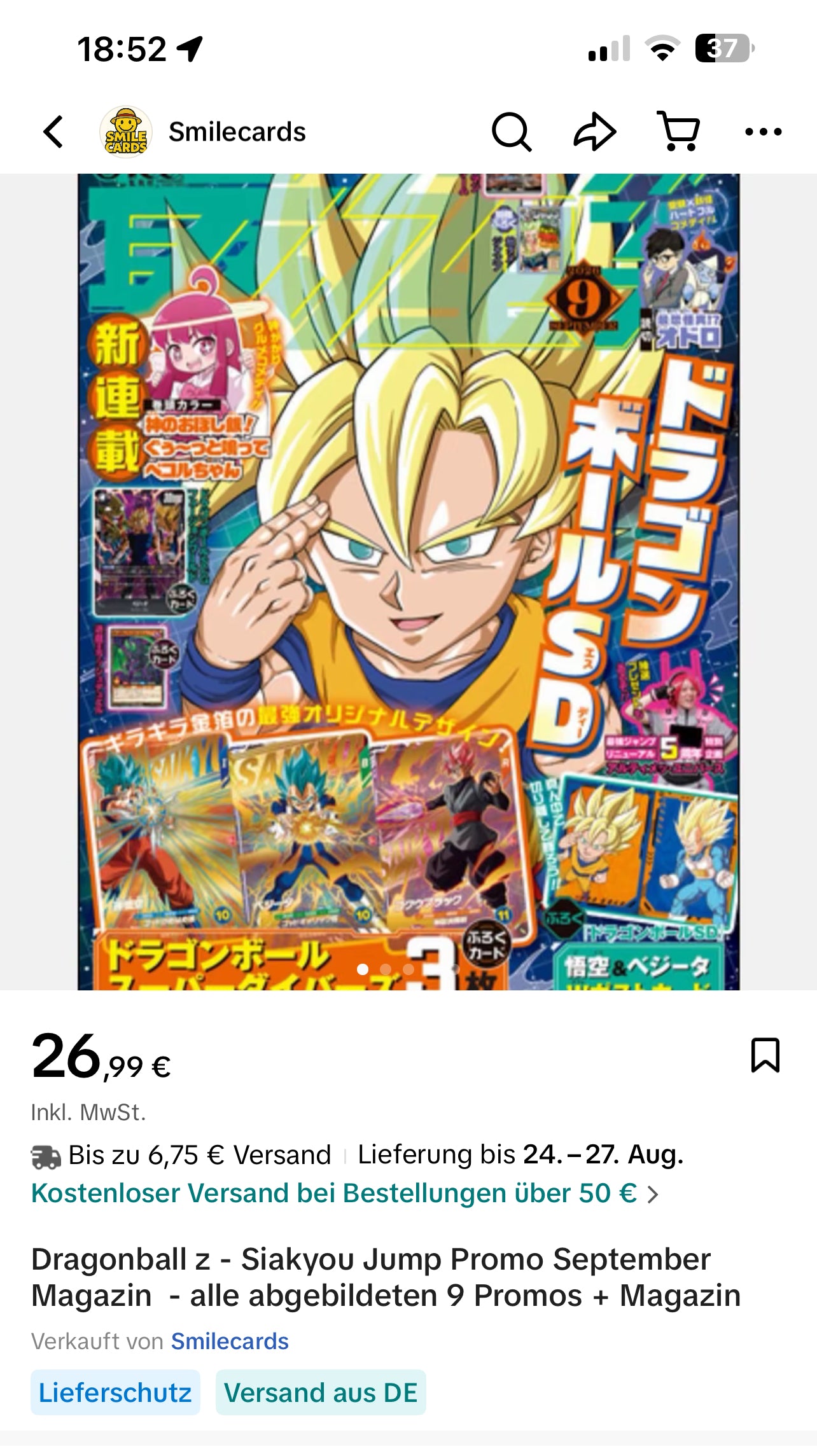Dragonball Z - Saikyou Jump Promo September ohne magazin