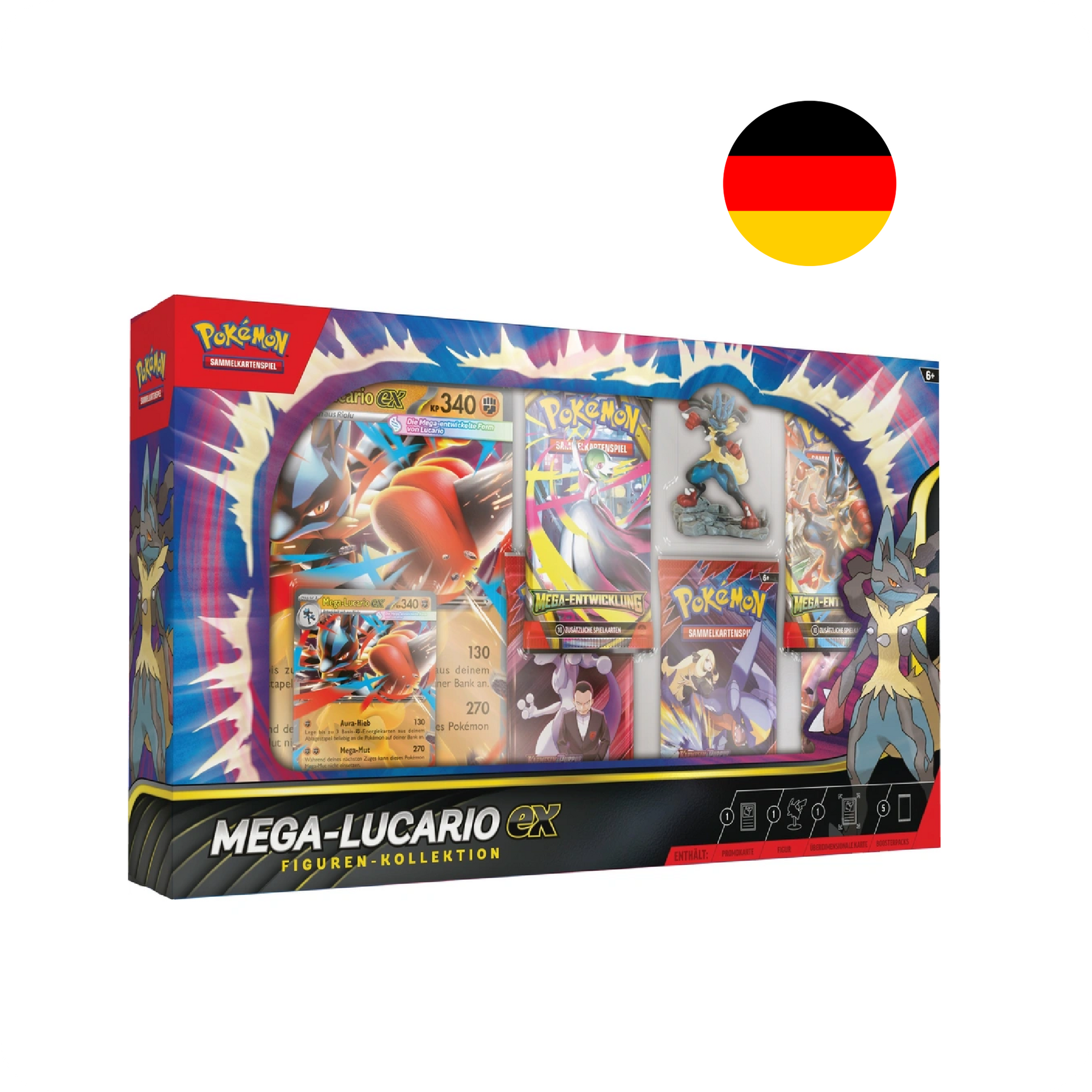 Pokémon Mega Lucario ex Figuren Kollektion Deutsch Pokémon Karten Box